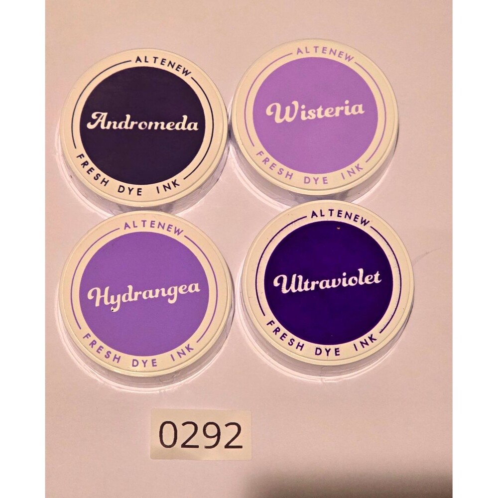 0292 Altenew Fresh Dye Ink Pads Purple Set Lot 4 Wisteria Hydrangea Ultraviolet